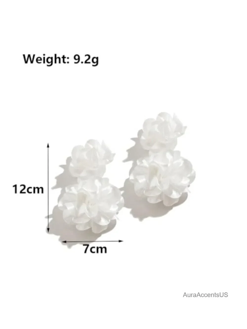 Chunky Big Flower Earrings Women's Floral Statement Dangle Drop Stud Backing